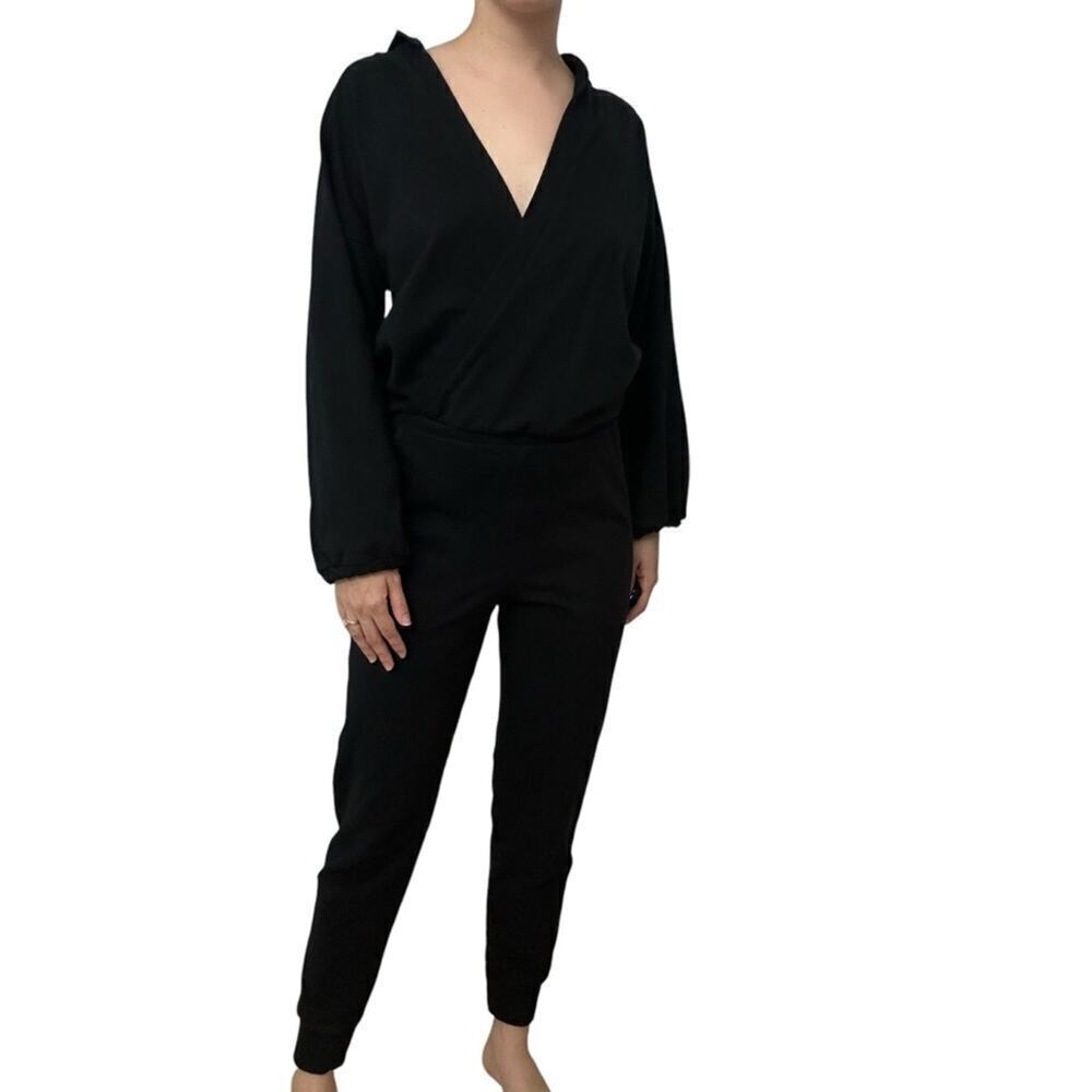 Nama Jumpsuit Onesie Hooded Black Athleisure Casual Lounge Fall Size Medium
